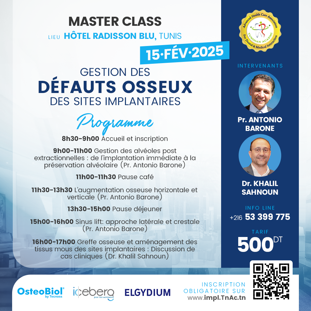 MASTER CLASS - GESTION DES DEFAUTS OSSEUX DES SITES IMPLANTAIRES